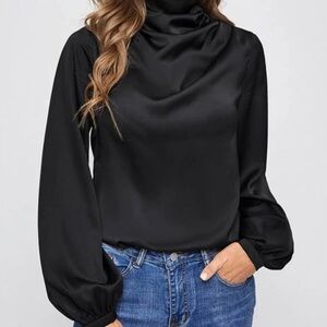Black silky blouse
